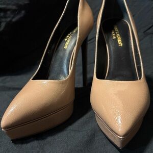 Saint Laurent Beige Platform Heels